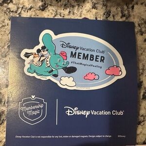 Disney Vacation Club magnet featuring Dumbo and Mickey Mouse and Pluto.